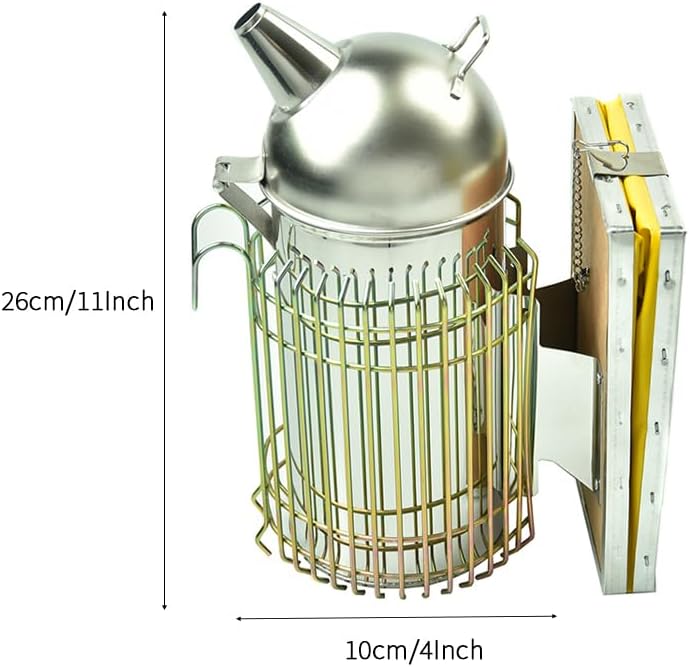 benefitbee Cute Bear-Shaped Domed Bee Smoker | Sustained Burning for 30-50 Hive Inspections, 4x11" Stainless Steel Beekeeping Tool - Image 3